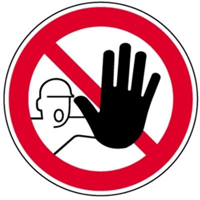 Schild Zutritt für Unbefugte verboten DIN 4844-2, Kunststoff, Ø 315 mm