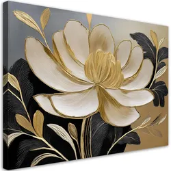 WANDBILD blume gold minimalismus