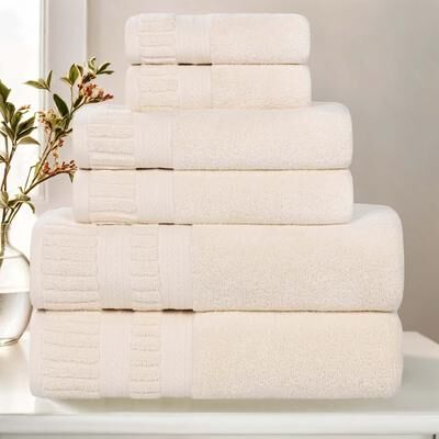 Superior Venice Zero Twist Cotton Medium Weight Absorbent 6 Piece Towel Set