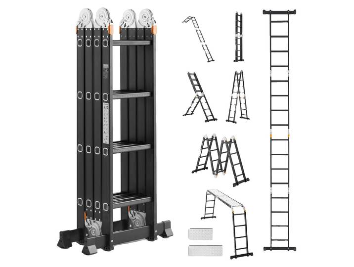 VEVOR Échelle utile\, échelle auxiliaire 7 en 1\, cadre A\, échafaudage d'échelle 4650 mm\, résistante\, capacité de charge 150 kg\, utilisation en extérieur