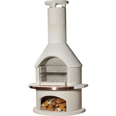 Grillkamin BUSCHBECK "Rondo", weiß, B:115cm H:208cm T:70cm, Grills, BxTxH: 115x70x208 cm