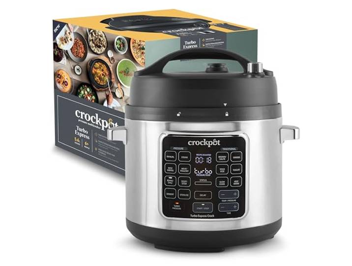 Crockpot Turbo Express multicuiseur sous pression 5\,6 L (6+ personnes) 14 options de cuisson en 1 Mijotagecuisson vapeurcuisson sous pression et plus [CSC062X]\, Noir