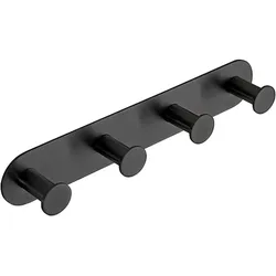 Brillantbad BEASY Hakenleiste Edelstahl Schwarz 31x255x45 mm für Bad & Küche >> zum Kleben
