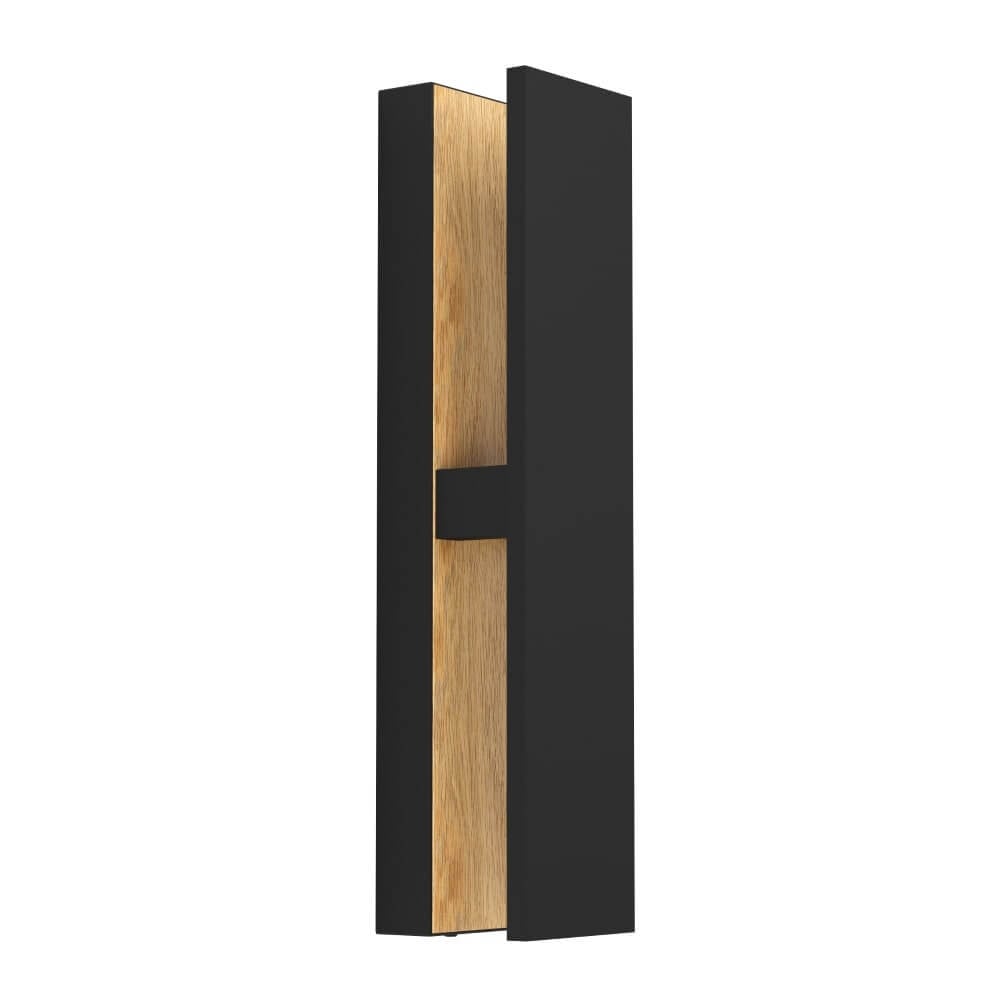 Eglo Costorio LED-wandlamp voor buiten, zwart/bruin, B/D/H: 37 x 8 x 8 cm