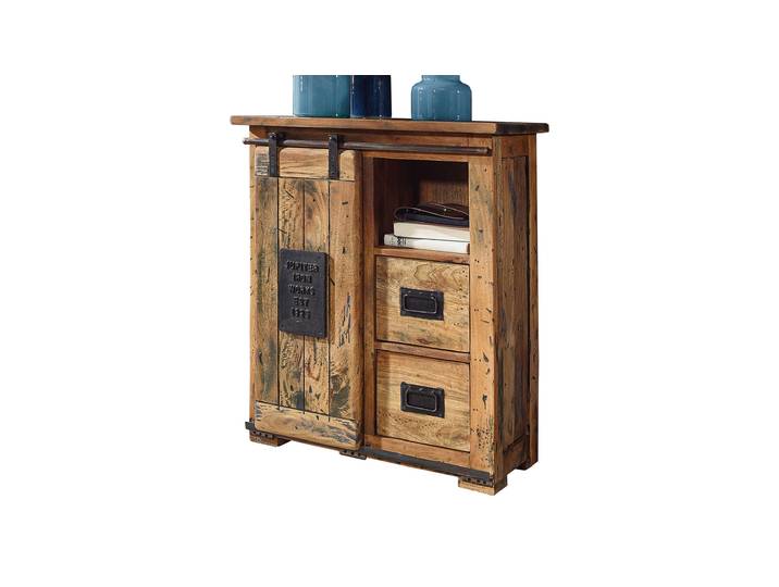 Sideboard mit 1 Rolltür Mango massiv 75 cm - EMANUEL