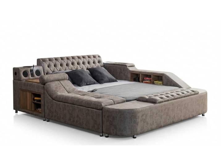 Xlmoebel Multimediabett Luxuriöses Chesterfield Bett mit Stauraum und integrierten, Made in Europa