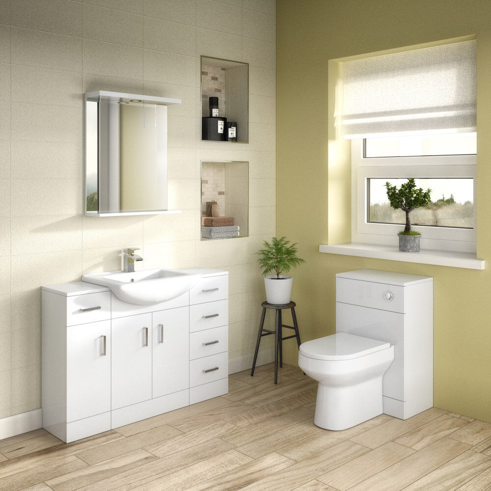 Nuie Bathroom Cabinet White 76.6cm H x 30cm W x 30cm D
