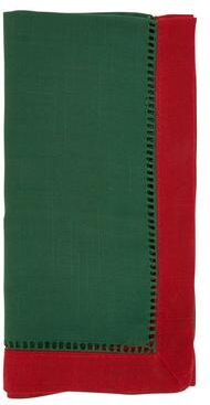 Saro Lifestyle Classic Charm Two-Tone Hemstitch Napkin (Set of 12)