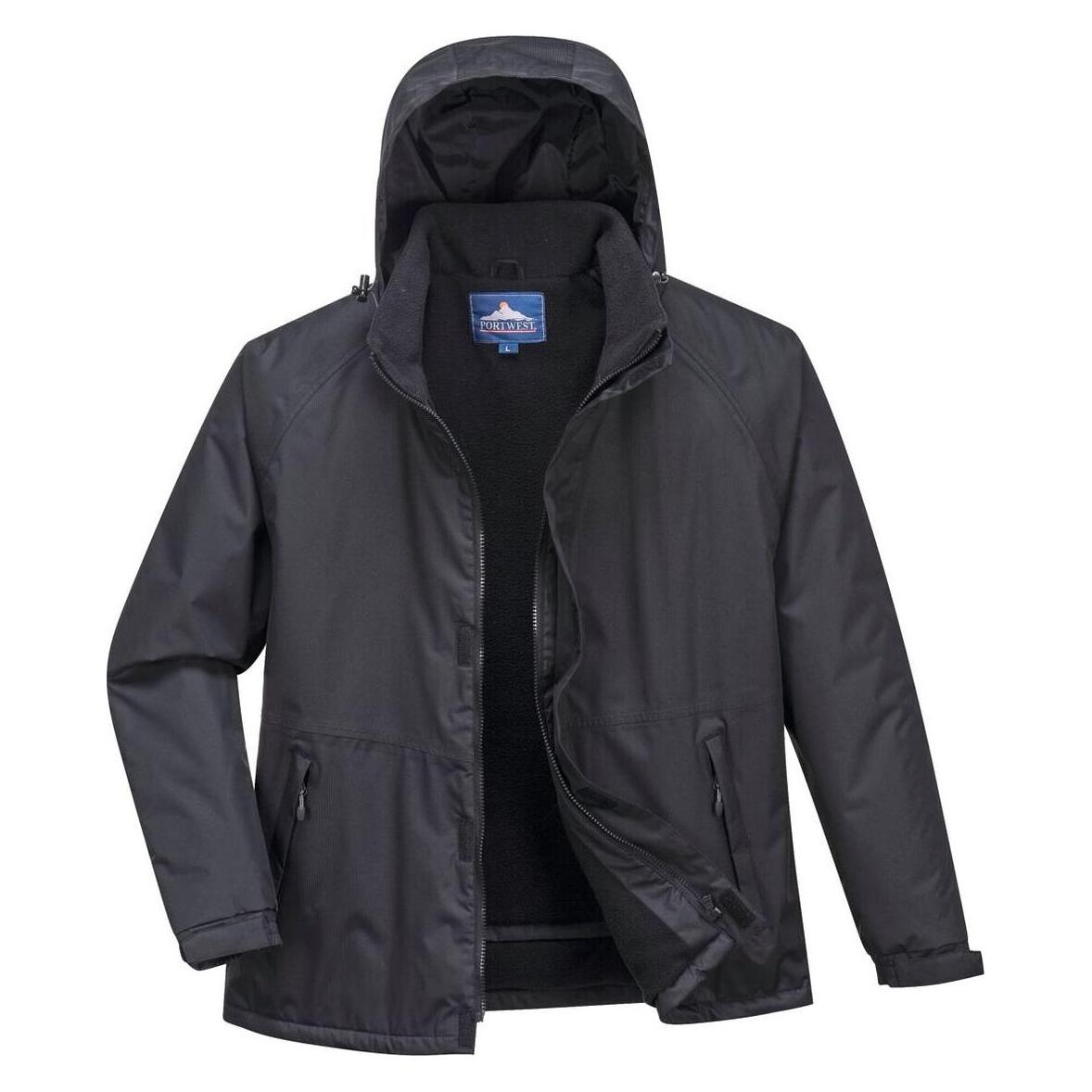 Portwest Freizeitjacke Fleece gefüttert, wasserabweisend Schwarz L (L) (S505BKRL)