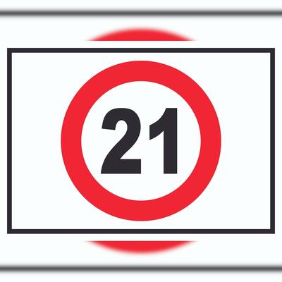 HB-Druck Zutritt ab 21 Jahre Symbol Schild A4 (210x297mm)