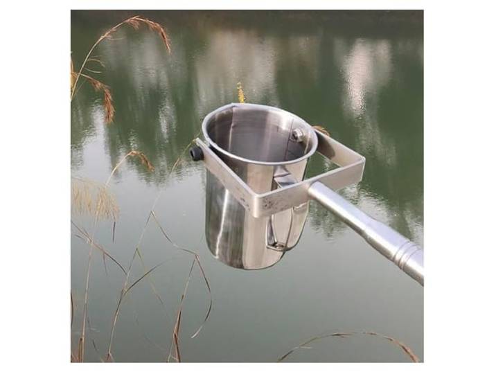 1 Teleskop-Wasserprobenlöffel – verstellbarer SS-Wasserprobennehmer for Abwasser- und Flussproben, 1000-ml-Becher im Lieferumfang enthalten(1.1-3meters)