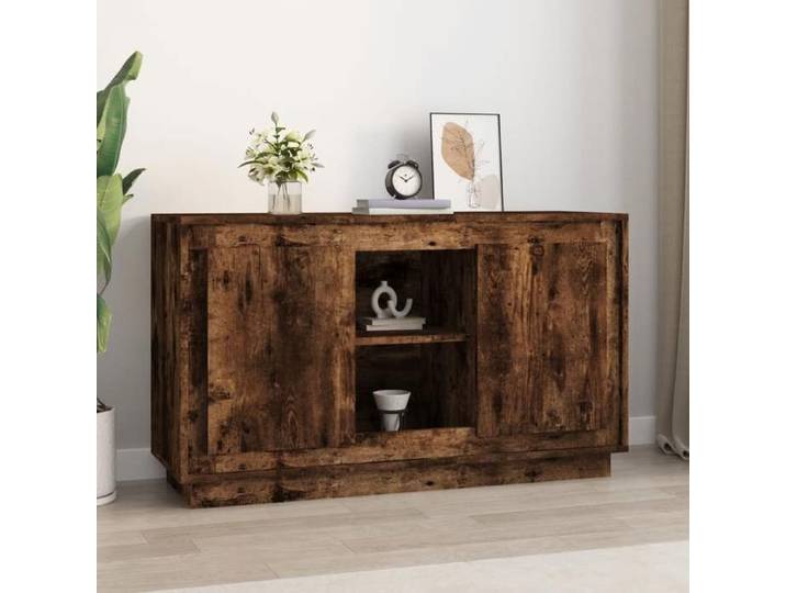 BEST Buffet de rangement enfilade - Buffet chêne fumé - 102x35x60 cm bois d'ingénierie fr1802
