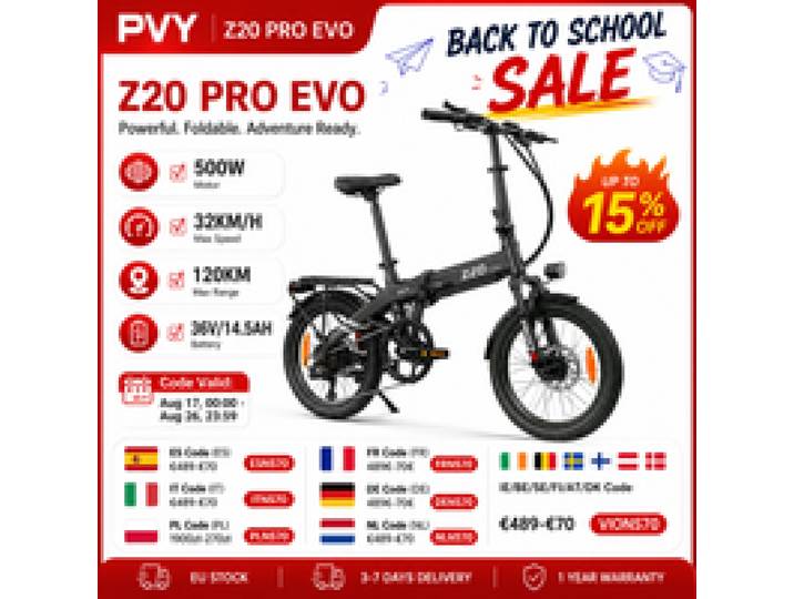 PVY Z20 PRO EVO Elektrische Fiets 36V/14.5Ah Batterij 120 Km Bereik Elektrische Fiets 500W Sensor Torque Motor 20 Inch Band Ebike