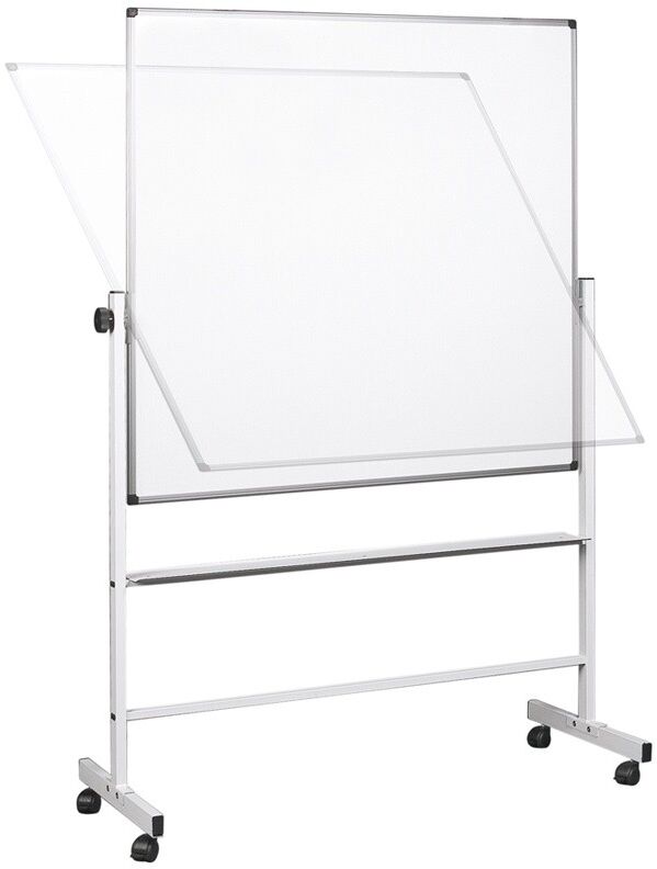 Bi-Office Mobile drehbare zweiseitiges Whiteboard auf Rollen, magnetisch, 1500 x 1200 mm