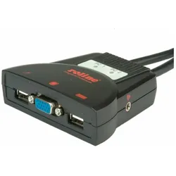 Roline KVM-Switch Star 2PC, USB, Audio, KVM Switch, Schwarz