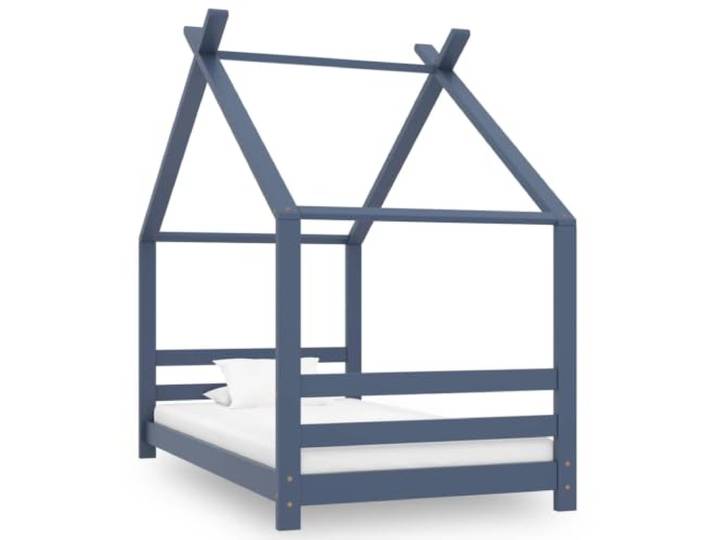Molumvel Kinderbett Massivholz Kiefer Baumhaus-Design 80x160 cm Grau Robustes Kiefernholz, Als Spielhaus nutzbar, Einfache Selbstmontage