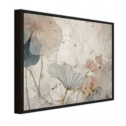 BILDER mit Rahmen Blumen Beton Beige 60x40 cm