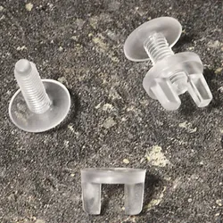 100 Displayschrauben aus Kunststoff, transparent 4,8 mm Durchmesser, 12 mm lang, PS