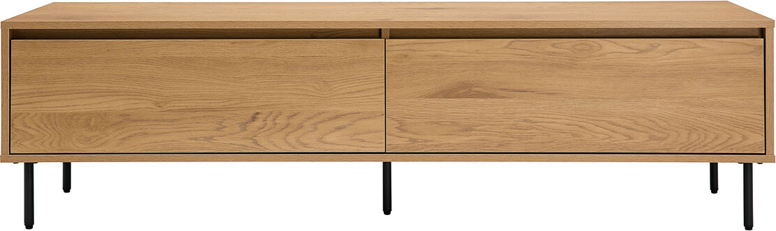 Miliboo Meuble TV finition bois clair chêne 2 tiroirs L160 cm ARAGON