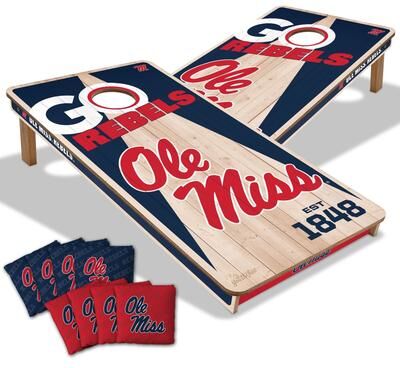 Skip's Garage Mississippi Rebels NCAA 2x4 Cornhole Board Set
