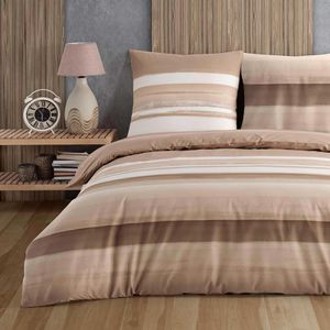 Buymax Bettwäsche Palermo, braun, Renforcé, Kissenbezug 80x80 cm und ein Bettbezug 135x200 cm