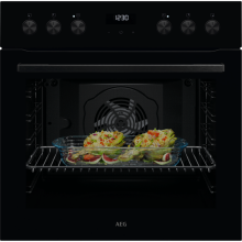 AEG OU5AE20SK Einbau-Herd kochfeldgebunden 60cm Schwarz 8Heizarten TimerDisplay