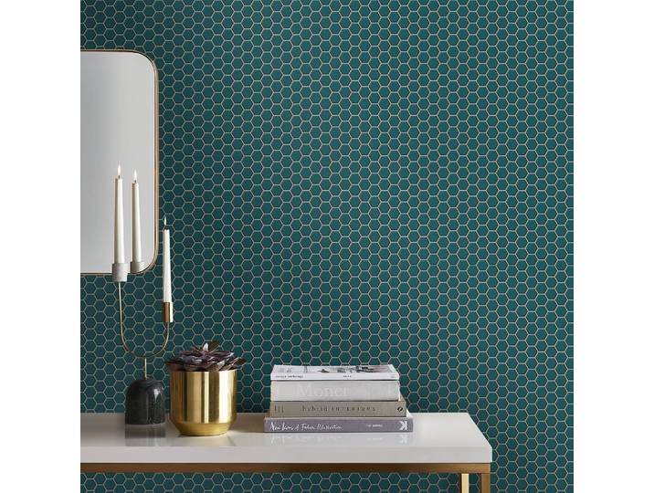 Vliestapete Hexagon Chic 52 x 1005 x 2cm Grün