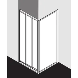 Kermi Gleittür Nova 2000, 3-teilig 90x185, silber/mattglanz, Kerolan Fontana
