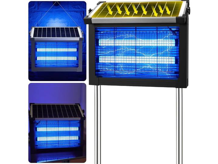 JOYINLED Destructeur d'insectes solaire 16/20/40W, anti-moustiques extérieur, étanche, portable, pour jardin, patio, camping
