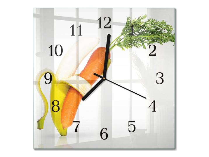 WANDUHR 30x30 cm - Karotten und Bananen