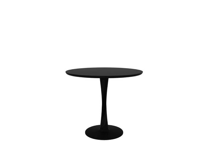 Ethnicraft Torsion-Esstisch Mustaksi petsattu tammi, Ø90 cm