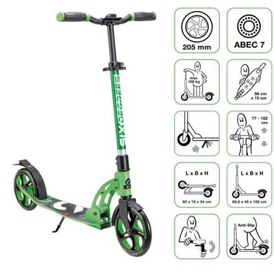 SIX DEGREES Alu Scooter 205 mm hellgrün