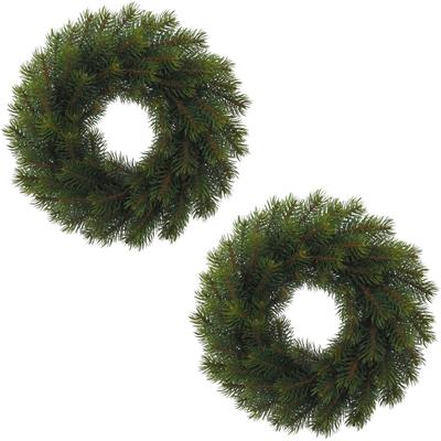 Winterliche Kunstpflanze OTTO HOME "Weihnachtsdeko", grün, Ø:25cm, Kunststoff, Kunstpflanzen, Weihnachtskranz, Kranz, Ø 25 cm, 2er-Set