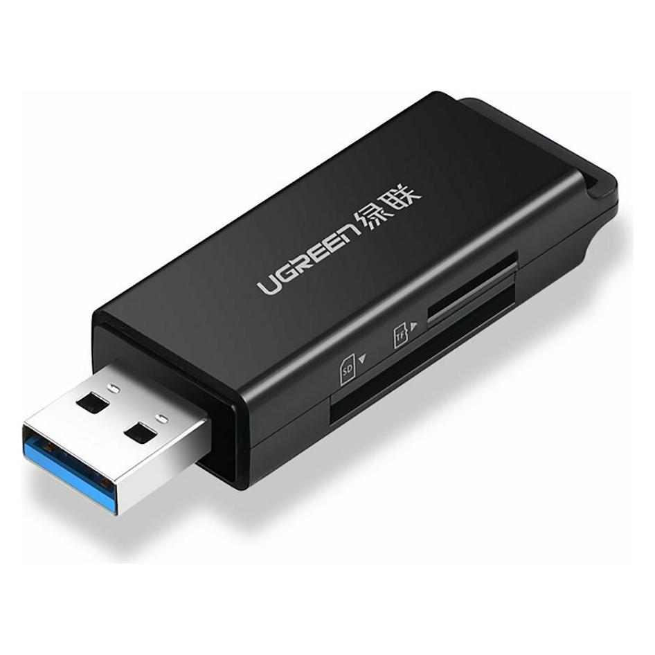 Ugreen CM104 SD/microSD USB 3.0 memory card reader (black) (USB 3.0) (40752)