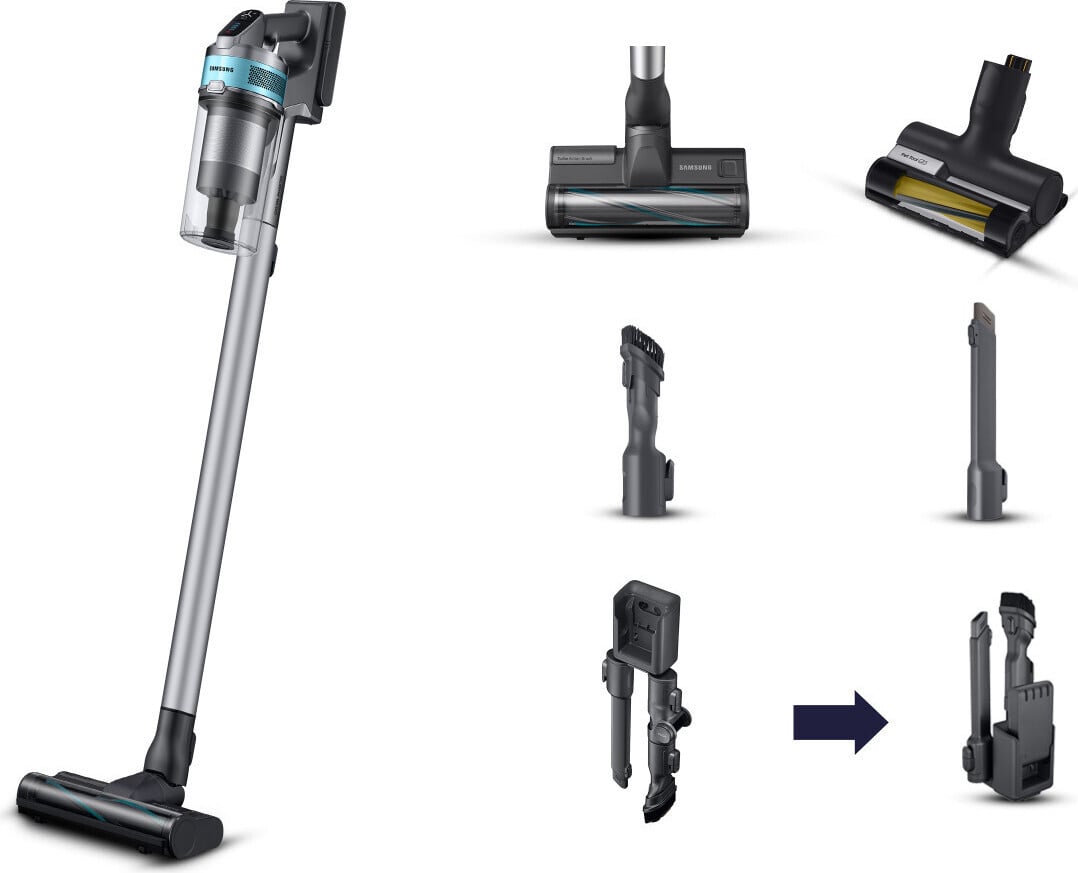 Samsung Jet 75E Pet VS20B75AGR1 Stofzuiger - 2-in-1 Steelstofzuiger en Handstofzuiger