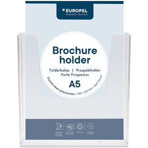 Europel Prospekthalter 350076, transparent, Wandprospekthalter, Kunststoff, 1 x A5