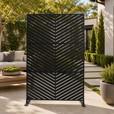 "Kozyard 74"" H x 47.2"" W Metal Privacy Screen Decorative Outdoor Divider Freestanding Screen"
