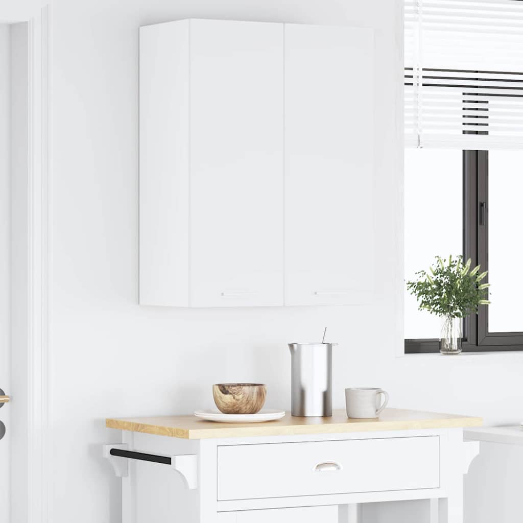 vidaXL Armoire suspendue 2 pc Blanc Bois d'ingénierie