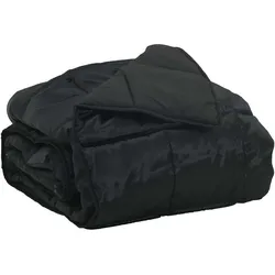 vidaXL Sommerdecke Schwarz 200 x 200 cm Satin und Mikrofaser