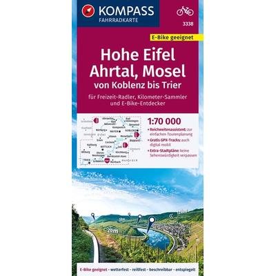 KOMPASS Fahrradkarte 3338 Hohe Eifel, Ahrtal, Mosel, von Koblenz bis Trier 1:70.000, Sonstige von , KOMPASS Freytag & Berndt, 978-3-99154-030-4