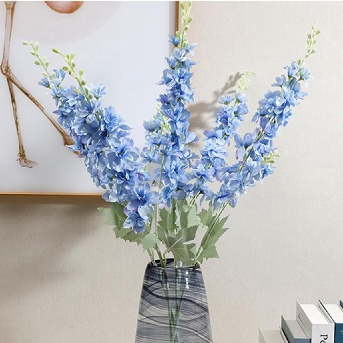SPHProducts Kunstmatige Delphinium Ajacis Zijde Bloemen