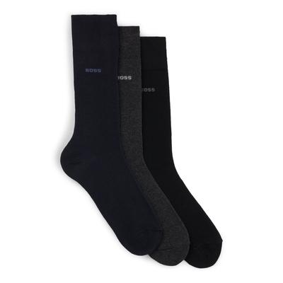 Socken BOSS "3P RS Uni", Jungen, Gr. 39-42, Sockengröße, bunt, Baumwollmischung, elastisch, Socken Socken