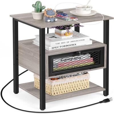 No End Table with Charging Station