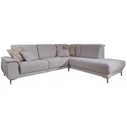 DIETSCH Ecksofa Fortuna Stoff Grau Platin 275 x 220 cm