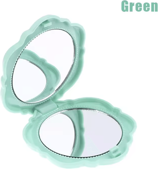 Inspire Curations Vintage Rose Double Sided Mini Pocket Makeup Mirror green