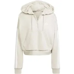 ADIDAS Damen Kapuzensweat Essentials 3-Streifen French Terry Quarter-Zip, Größe XS in Grau Grau
