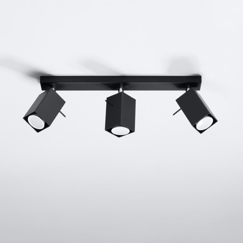 Sollux Lighting Plafonnier Acier Noir GU10 3 Merida Noir 45x0x6cm