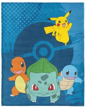Sweet Home Collection "Pokémon Starters Kids Micro Raschel Throw Blanket 46""x60"""