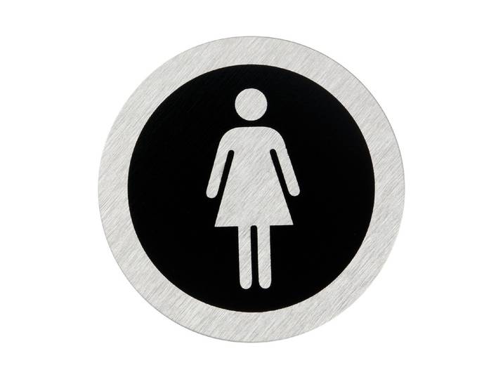 Aluminiumschild Symbol Damen ⌀ 7.5 cm