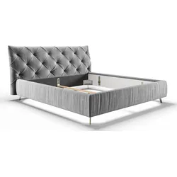 POLSTERBETT ANNY Silber Velvet